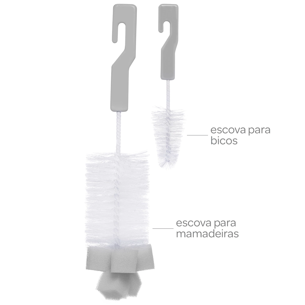 Kit Escova para Mamadeira com Esponja Cinza – Buba - Image 3