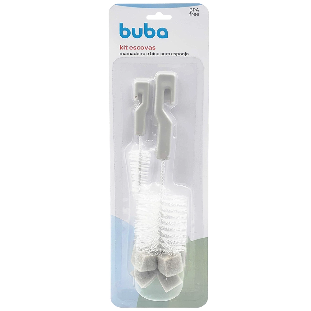 Kit Escova para Mamadeira com Esponja Cinza – Buba - Image 7