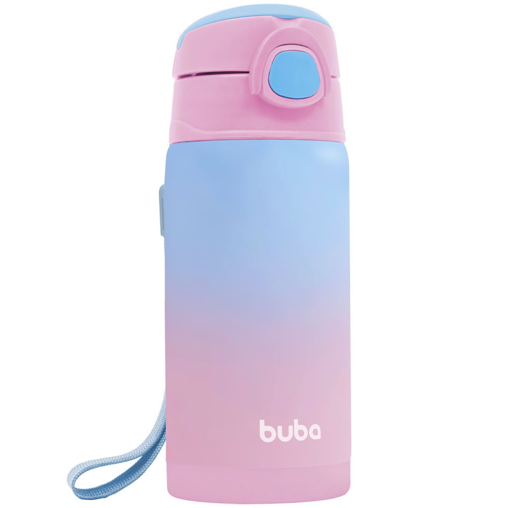 Copo Térmico Parede Dupla Com Canudo Rosa – Buba