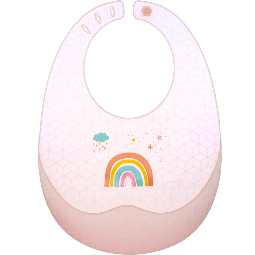 Babador Em Silicone Pega Migalha Rosa Com Estojo – Buba