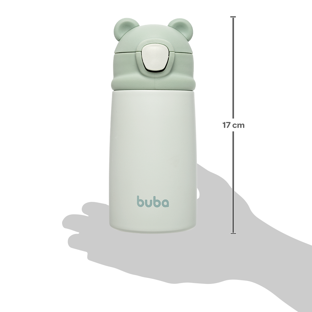 Copo Térmico Parede Dupla 320ml Ursinho Verde – Buba - Image 8