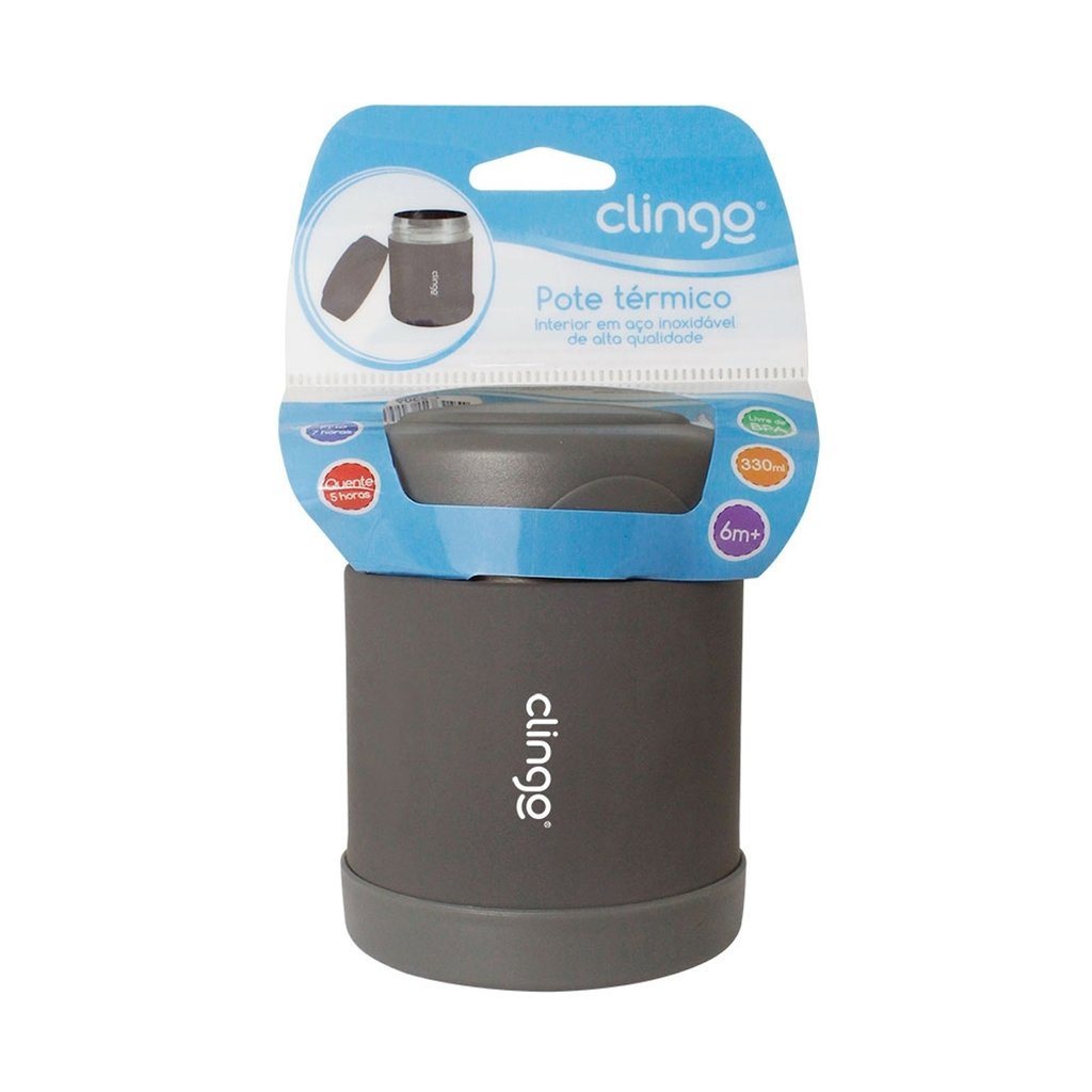 Pote Térmico de Aço Inoxidável Cinza – Clingo - Image 4