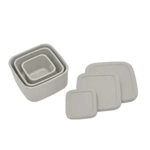 Conjunto De Potes 3 Tamanhos Silicone Platinum Sand – Kikka Boo