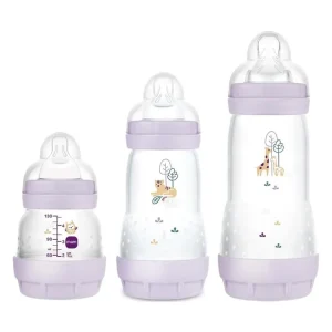 Kit Mamadeiras Easy Start Trio Lilás 0m+, 2m+, 4m+ de 130ml, 260ml e 320ml – Mam