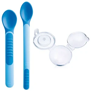 Conjunto de Colheres Heat Sensitive Spoons + Cover  Boys 2 Unidades – Bpa Free – Mam