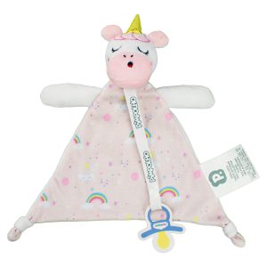 Naninha Com Prendedor de Chupeta Unicórnio/Branco – Pimpolho
