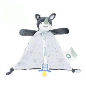 Naninha Com Prendedor de Chupeta Rinoceronte/Cinza – Pimpolho