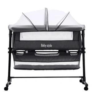 Berço Co-Sleeper Cinza Escuro – Baby Style