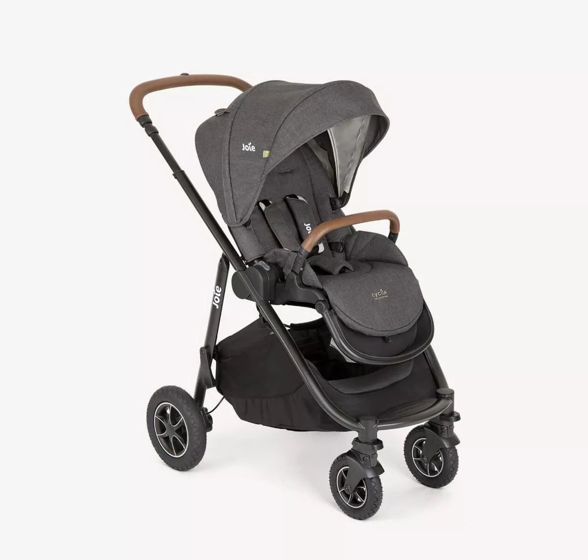 Carrinho de Bebê Versatrax Trio Cycle Shell Gray + Bebê Conforto + Moisés + Base Isofix – Joie - Image 3