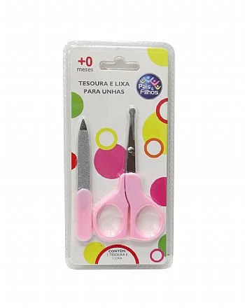 Tesoura e Lixa para Unha Rosa – Pais & Filhos - Image 2
