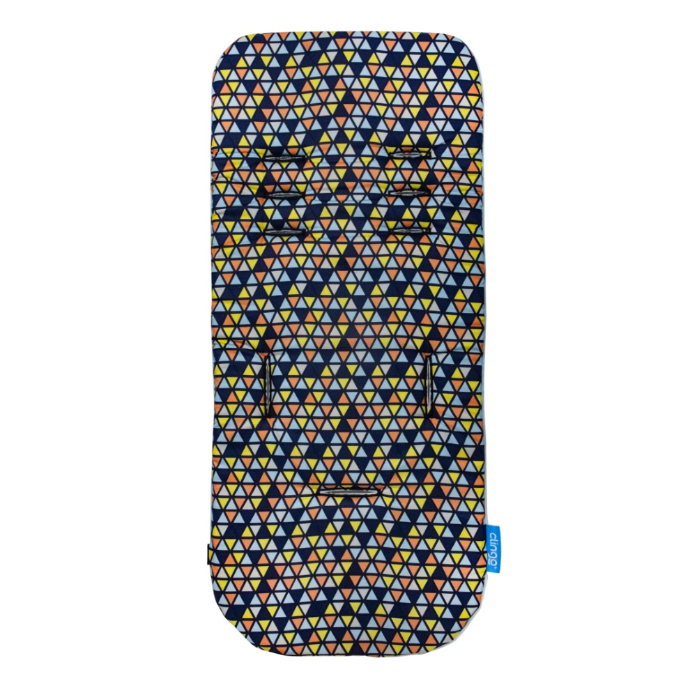 Almofada de Carrinho Comfi-Cush Dupla Face Triângulos Azul – Clingo - Image 2