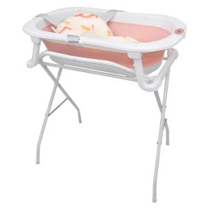 Banheira Bubbly Rosa e Branco – Premium Baby