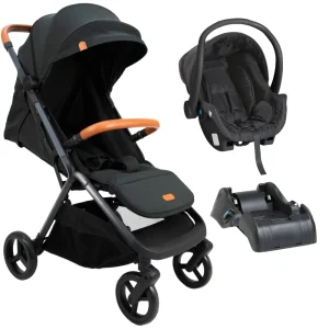 Carrinho Alpe Preto + Bebê Conforto Cocoon Preto + Base – Galzerano