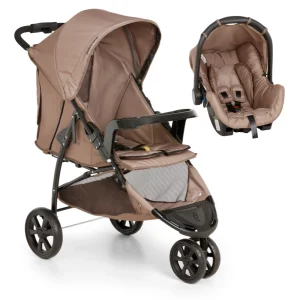 Carrinho de Bebê Cross Trail Toffee + Bebê Conforto Grid – Galzerano