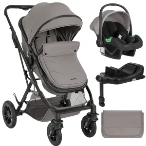 Carrinho Kaia 3 Em 1 Light Grey + Base Isofix – Kikka Boo