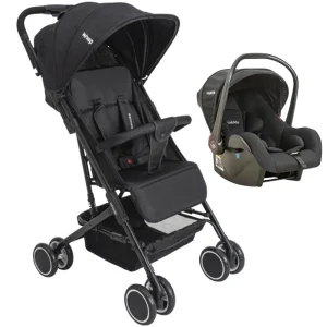 Carrinho Mascote Preto + Bebê Conforto Casulo Click – Kiddo
