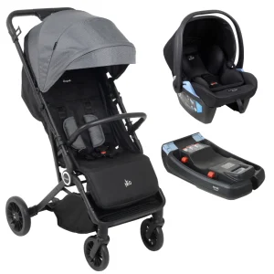 Carrinho Neo Gray + Bebê Conforto Materna Lounge Preto + Base Belted – Burtigotto