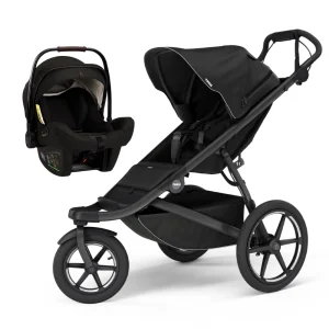 Carrinho Urban Glide 3 Black + Bebê Conforto Pipa Next Preto Riveted + Adaptador – Thule