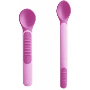 Conjunto de Colheres Heat Sensitive Spoons & Cover Girls Rosa 2 Unidades – Bpa Free – Mam