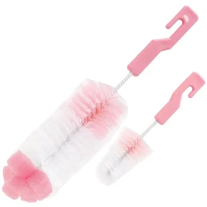 Kit Escova para Mamadeira com Esponja Rosa – Buba