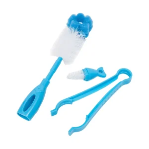 Kit Escova para Mamadeira com Esponja e Pinça Azul – Buba