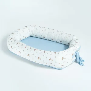 Ninho e Redutor De Berço Estampado Sweet Dreams Azul Místico – Hug