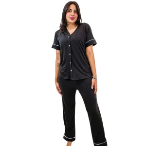 Pijama Americano Modal Três Peças Bege – Bello Sonhos