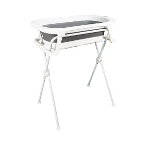 Banheira Compacta Koa Cinza + Suporte Branco – Galzerano