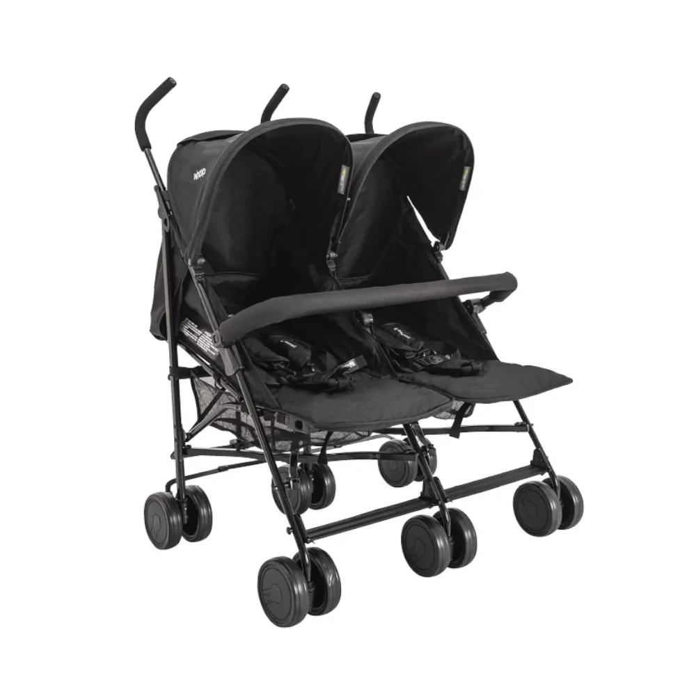 Carrinho Passeio Gêmeos Youme II Preto – Lenox Kiddo - Image 2