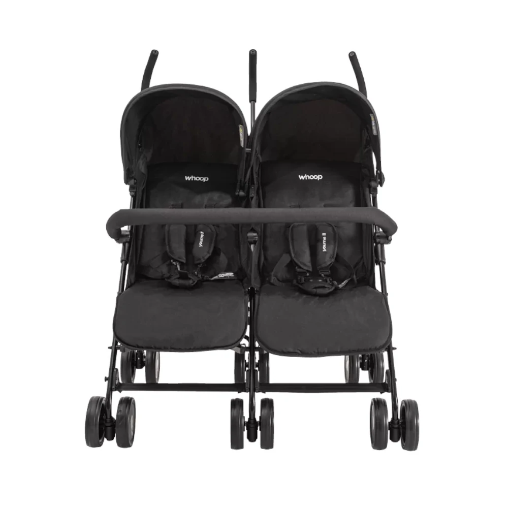 Carrinho Passeio Gêmeos Youme II Preto – Lenox Kiddo - Image 3
